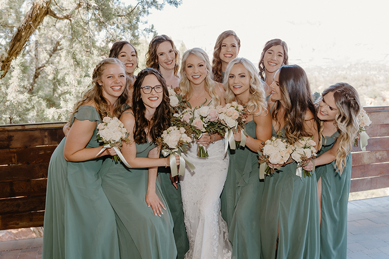 bridesmaids in Sedona Arizona at Agave of Sedona